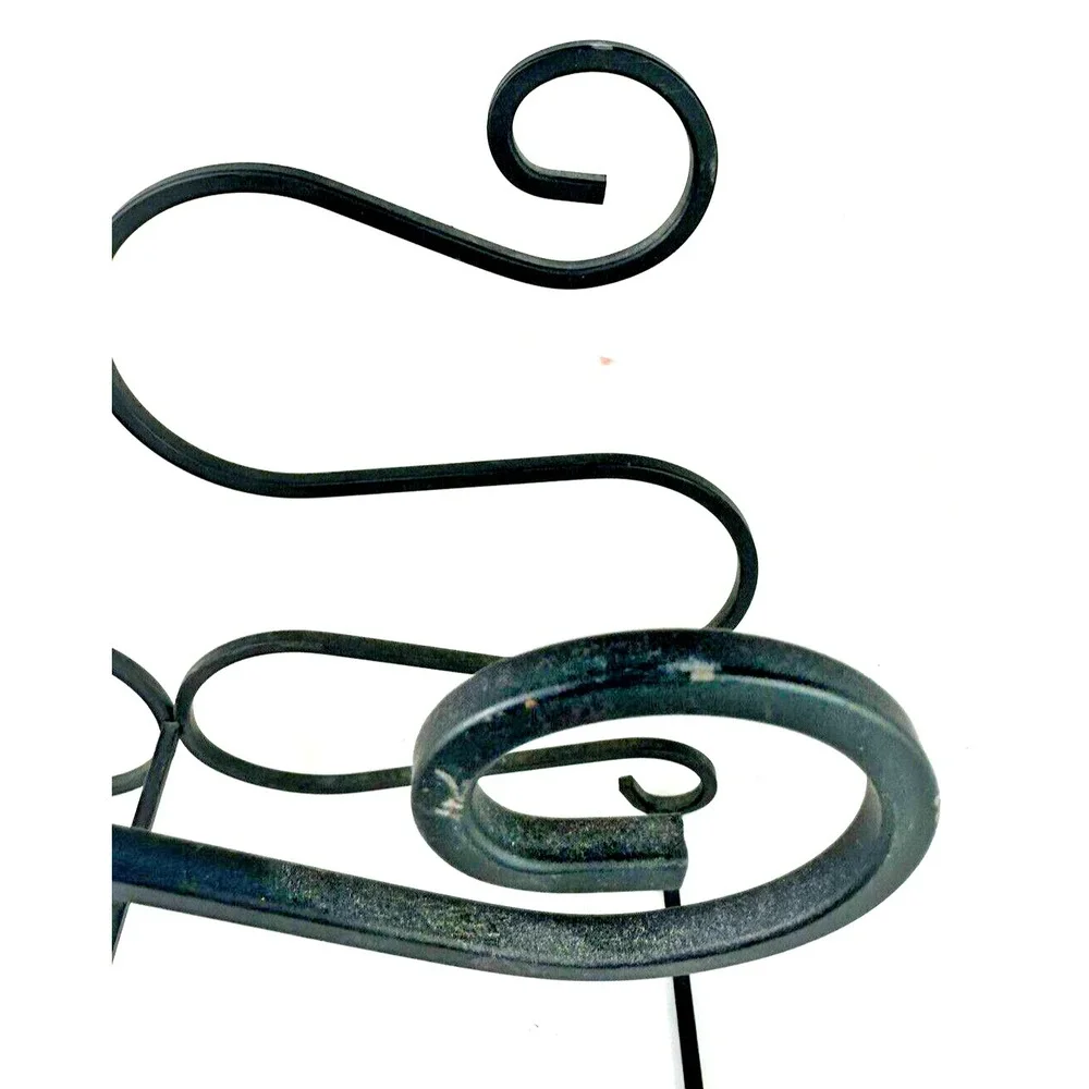 Wine Rack Black Metal Wrought Iron Counter/Table Top Holder Stand 6 Bottle